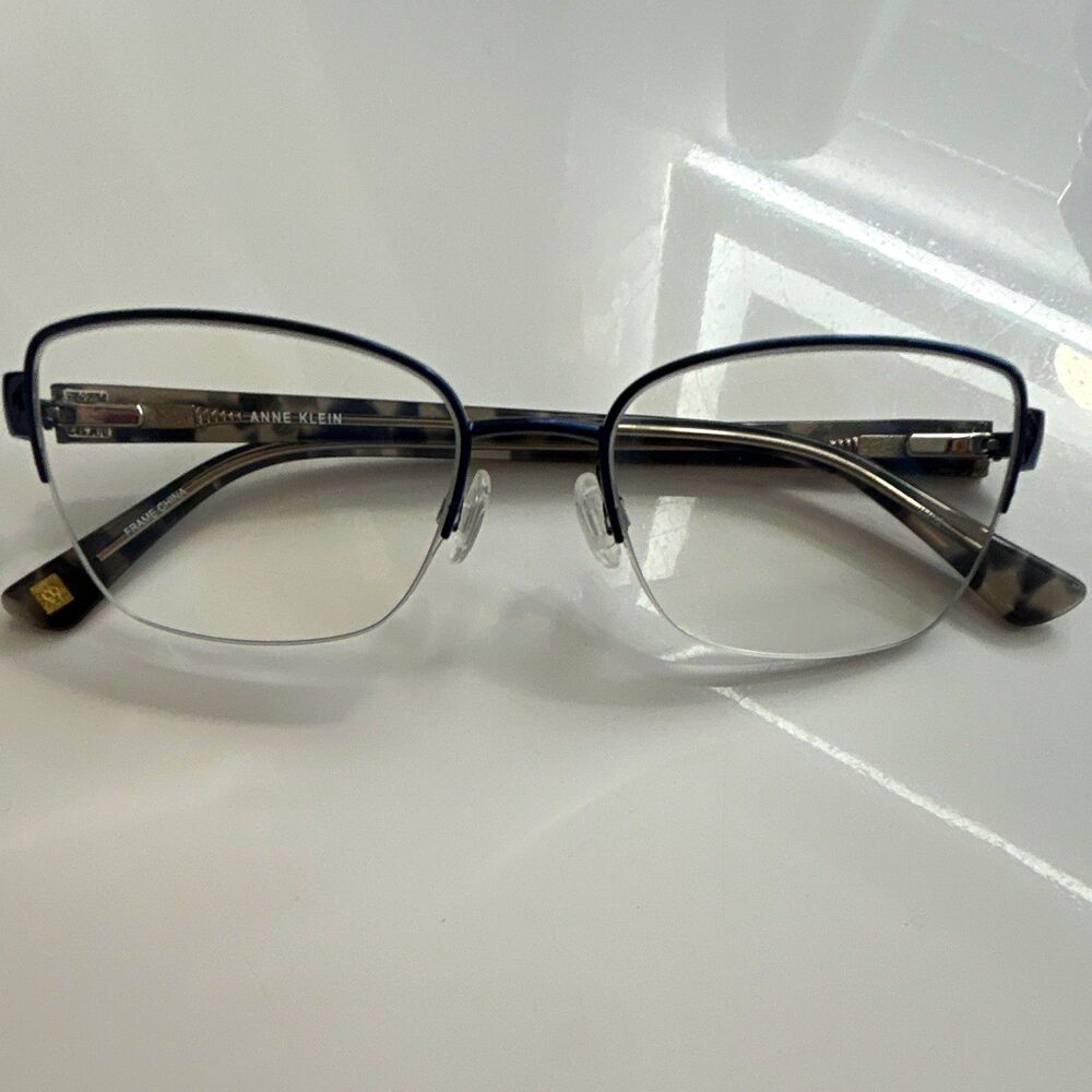 Anne Klein AK5093 Blue Semi-Rimless Rectangular Metal/Plastic Frames 51-17-140